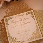 Unique gold invitations by Bwedding