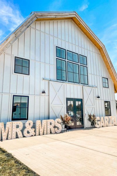 Mr. & Mrs. marquee letters at the Northern Haus by Alpha-Lit Green Bay
