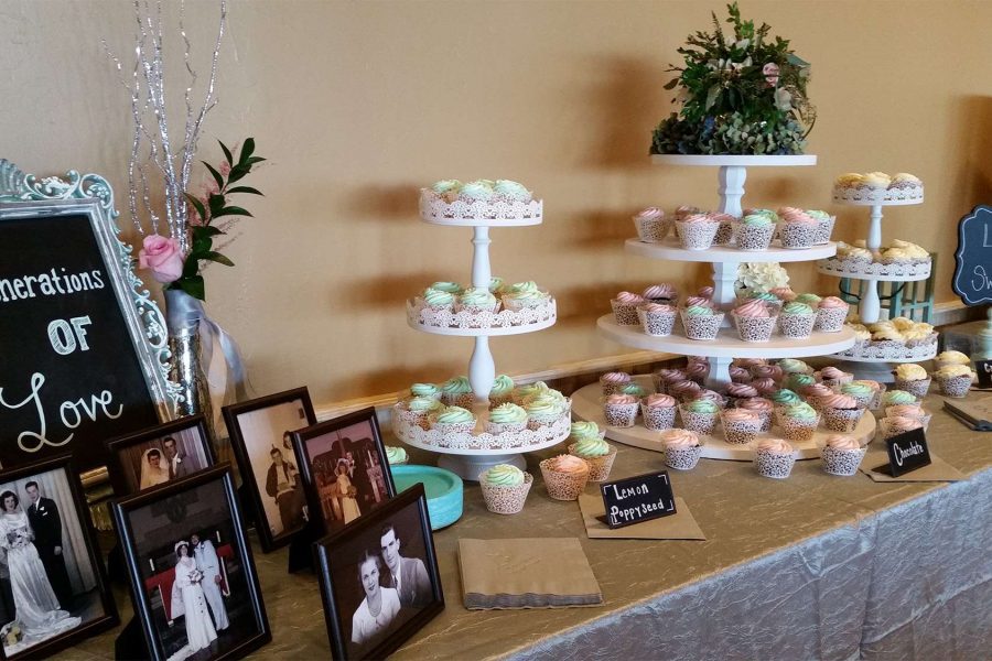 Cupcake display at a Landmark Resort wedding.