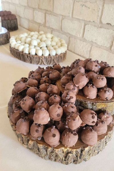 Display of gourmet cake balls by the Cupcake Couture.